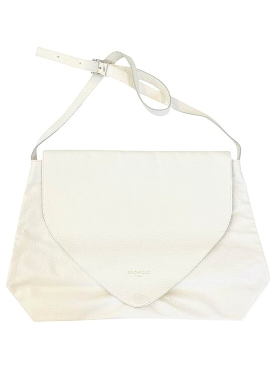 Beachwood by Emily Handbags - Beachwood by Emily - Cream Colored Leather Purse - 17" W x 11.5" H x 4.5" D - EX